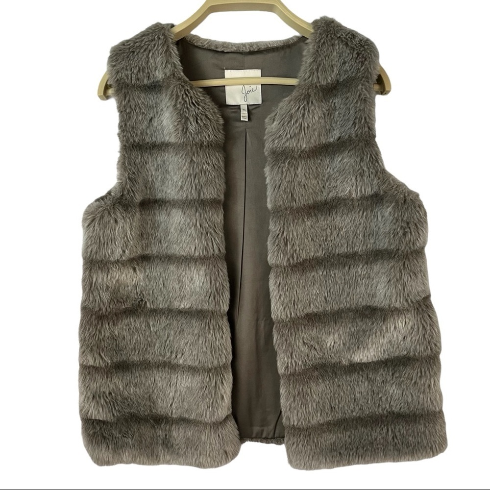 JOIE Andrina Y2K Faux Fur Open Vest Cardigan - Picture 8 of 10